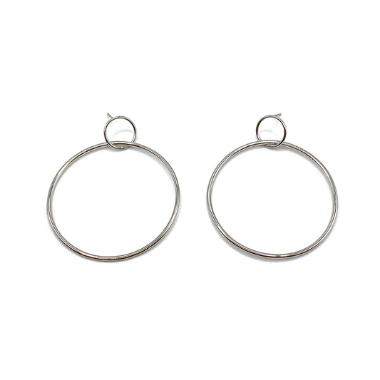 Purpose Jewellery Lustre Hoop Earrings Silver tone