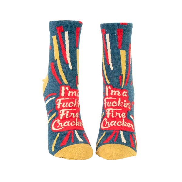 Blue Q Fuckin' Firecracker Ankle Socks