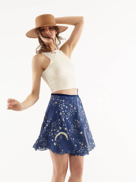 The V Spot_Ballet Chiffon Wrap Skirt Star Print_Vaute