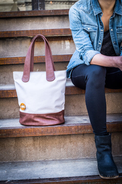Bergen Tote Indigo and Gunmetal by Canopy Verde