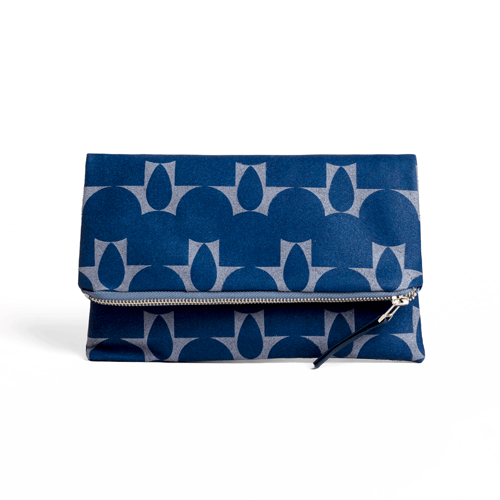 The-V-Spot_Everything-Foldover-Clutch-Totem-Indigo_Lee-Coren