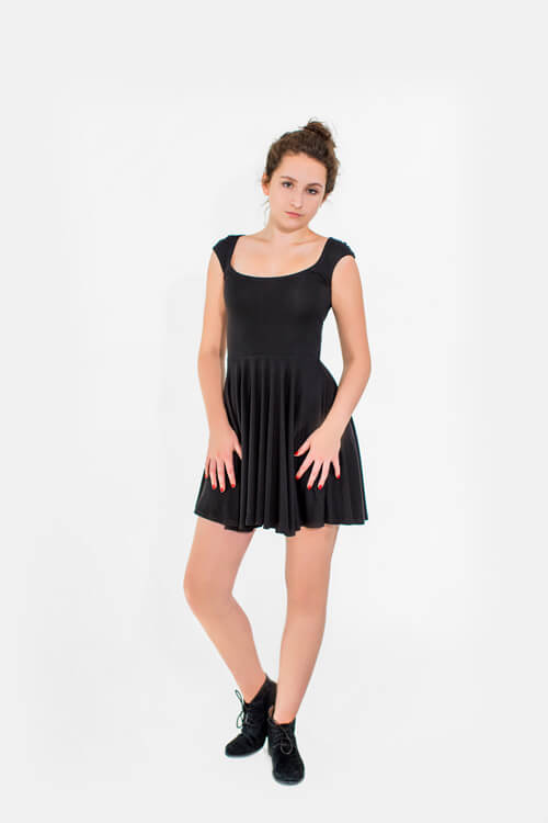 Fiona Skater Little Black Dress by Devinto