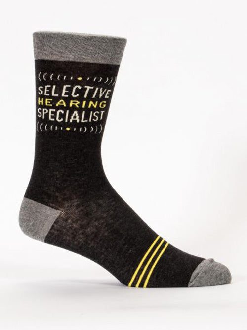 Blue Q Selective Hearing Specialist Men's Crew Socks