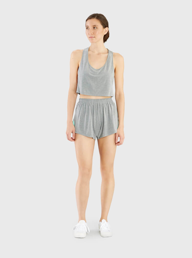 The V Spot_Tap Shorts Grey and Mint_Miakoda