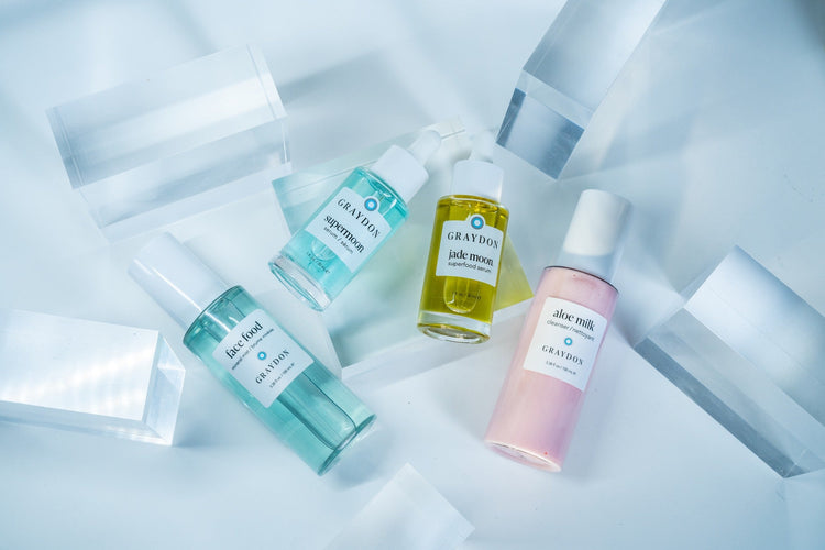 Collection of Graydon Skincare products on a white background