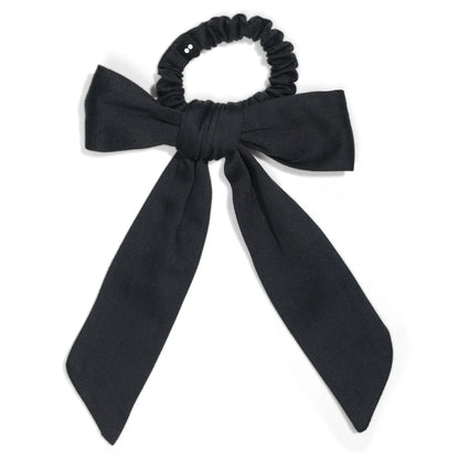 Satin Bow Scrunchie Black