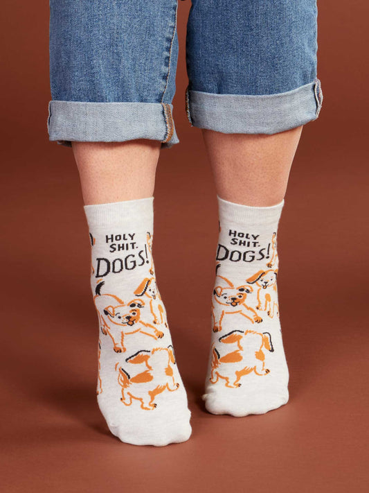 Blue Q Holy Shit Dogs Ankle Socks