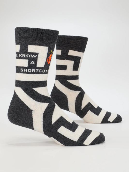 Blue Q I Know A Shortcut Men's Crew Socks