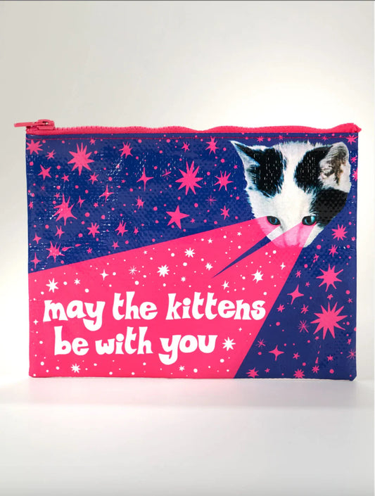 Blue Q Kittens Be With Zipper Pouch