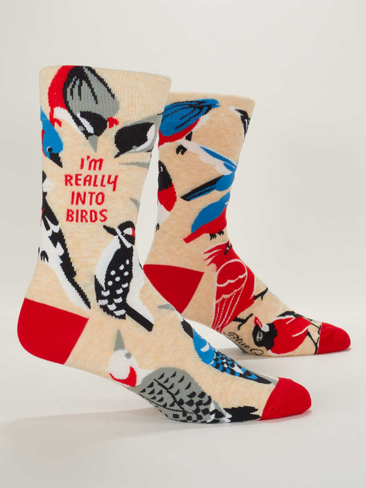 Blue Q Really Into Birds Men's Crew Socks