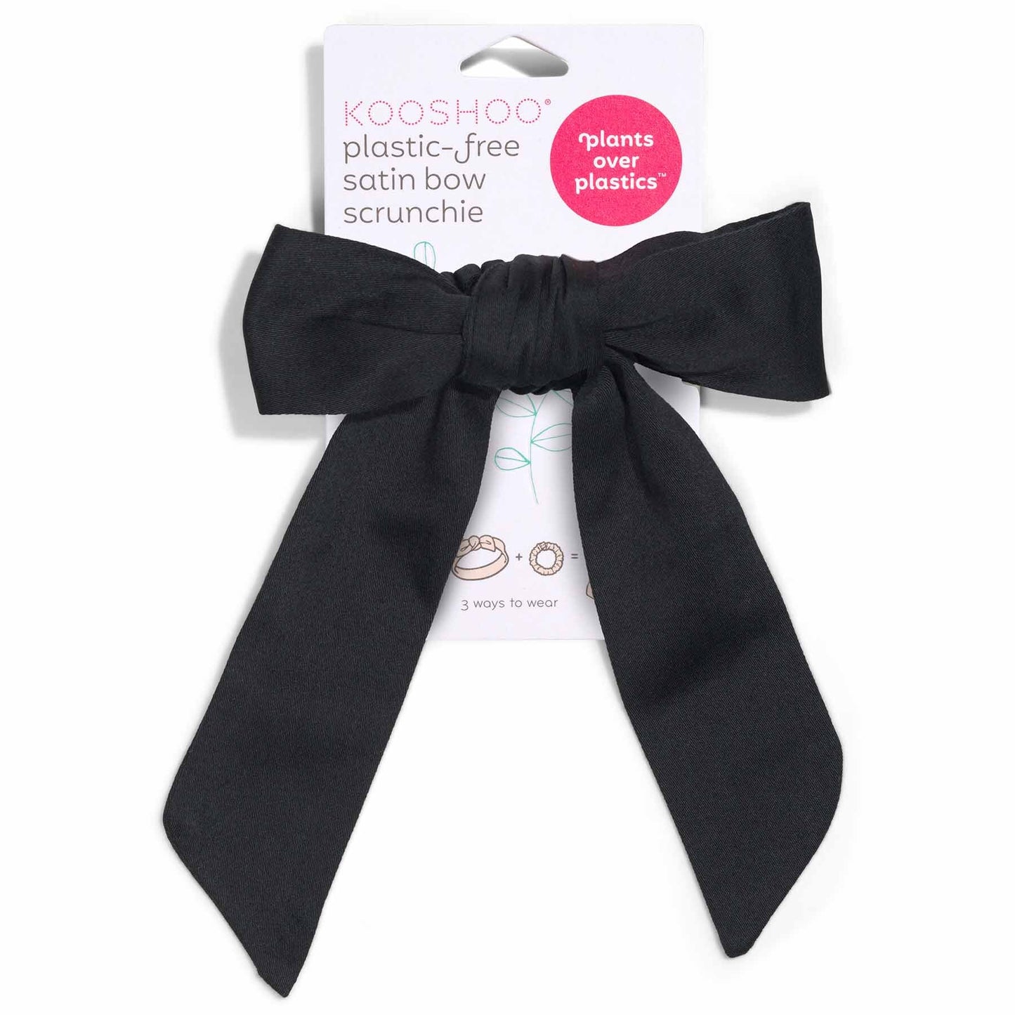 Black Satin Bow Scrunchie