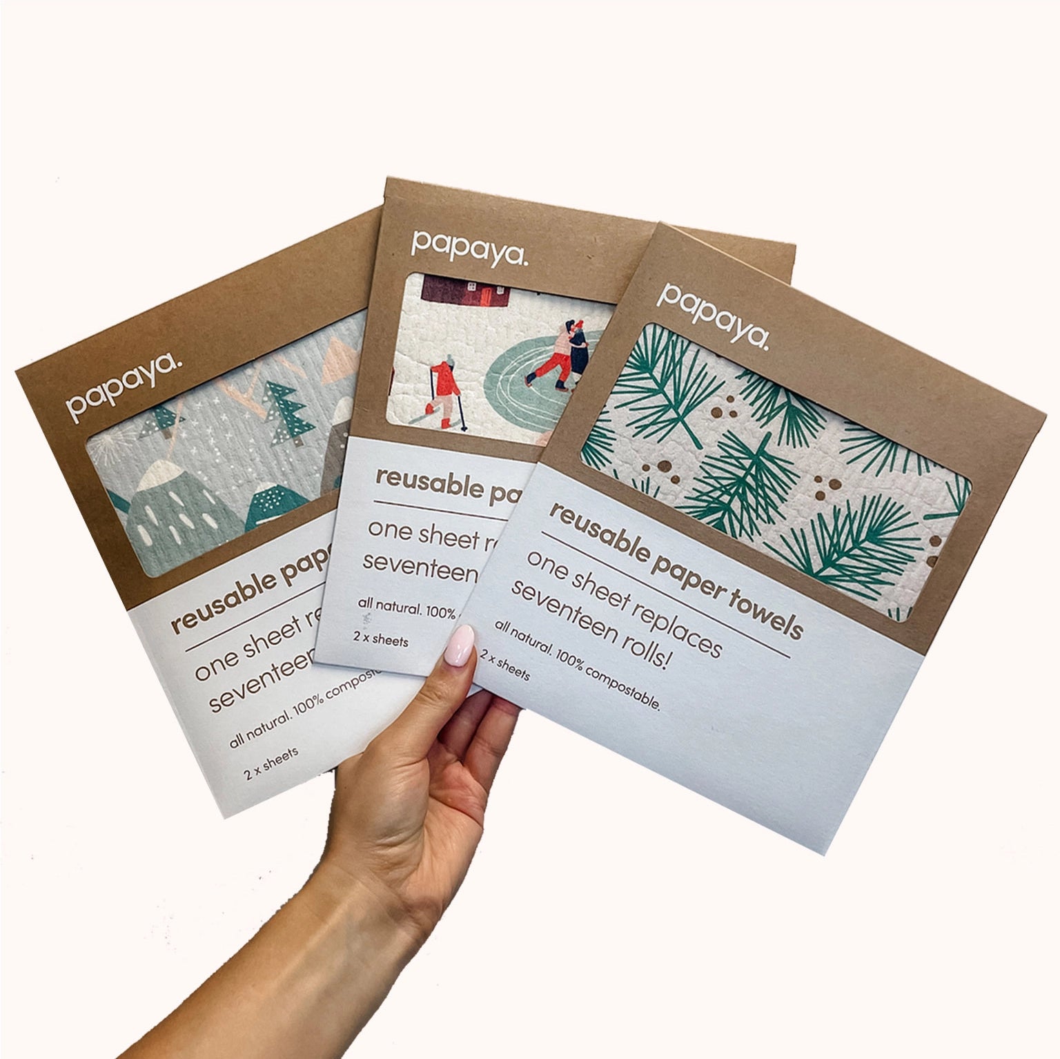 Papaya Reusables Holiday Edition Paper Towels