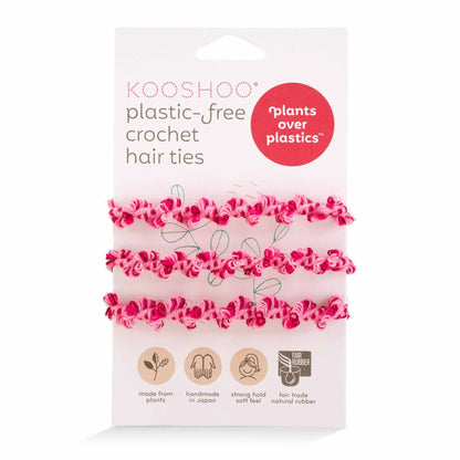 KOOSHOO Plastic Free Crochet Hair Ties Hot Jam