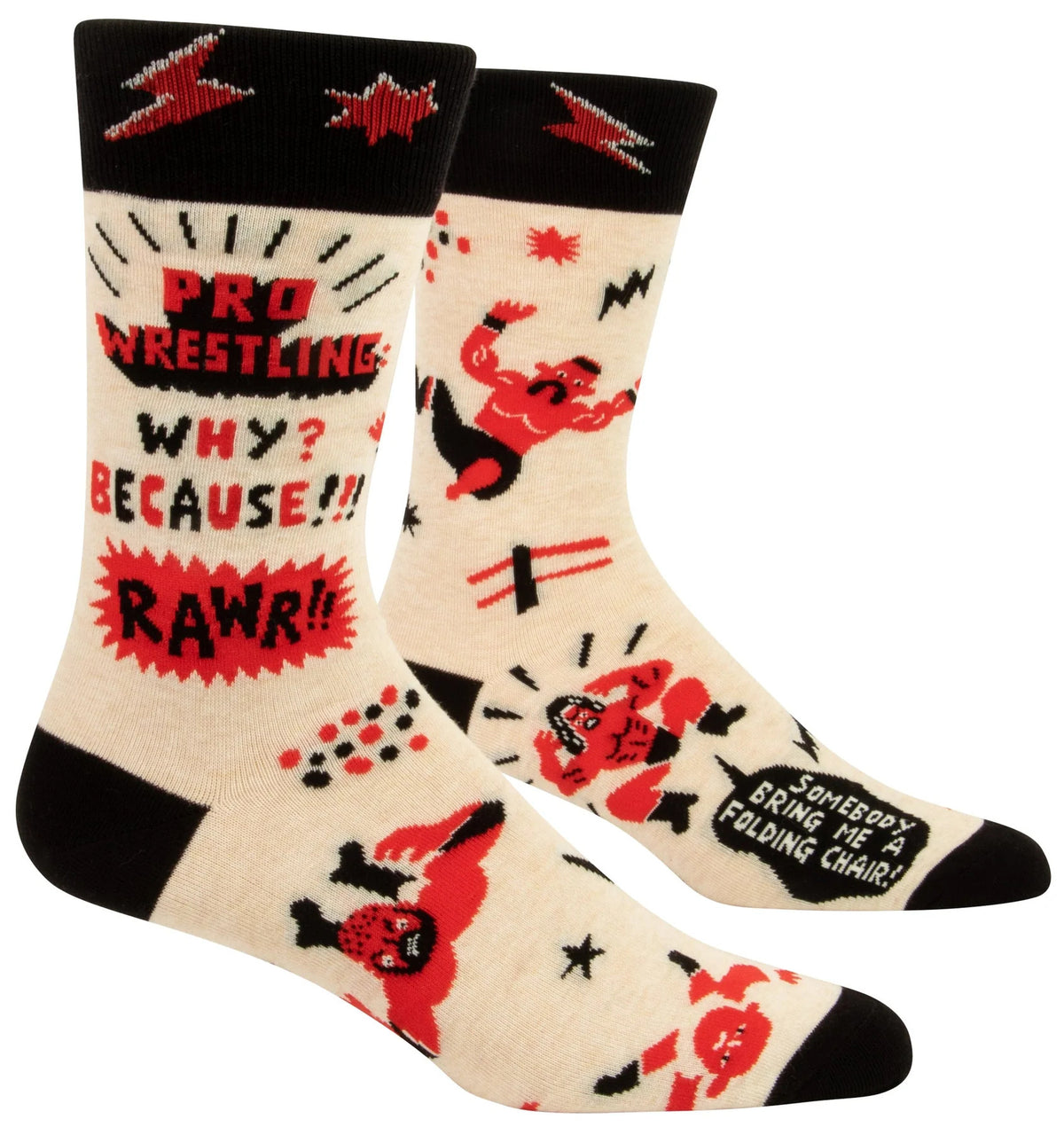 Blue Q Pro Wrestling Men's Crew Socks
