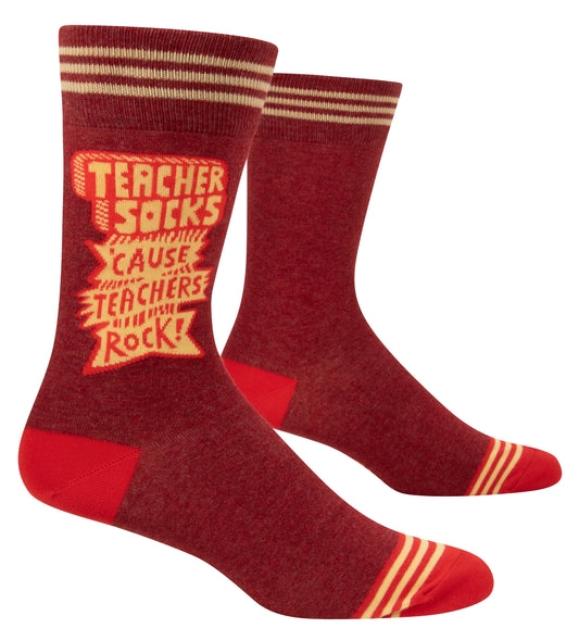 Blue Q Teachers Rock Men's Crew Socks