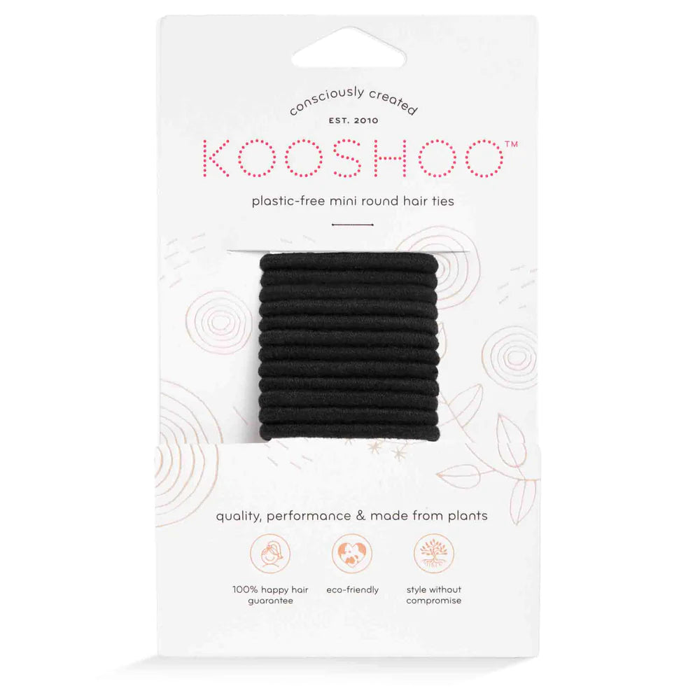KOOSHOO Mini Round Hair Ties Black