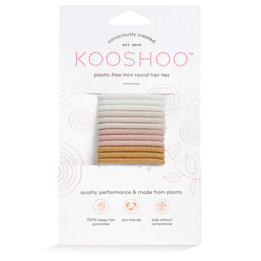 KOOSHOO Mini Round Hair Ties Golden Fibres