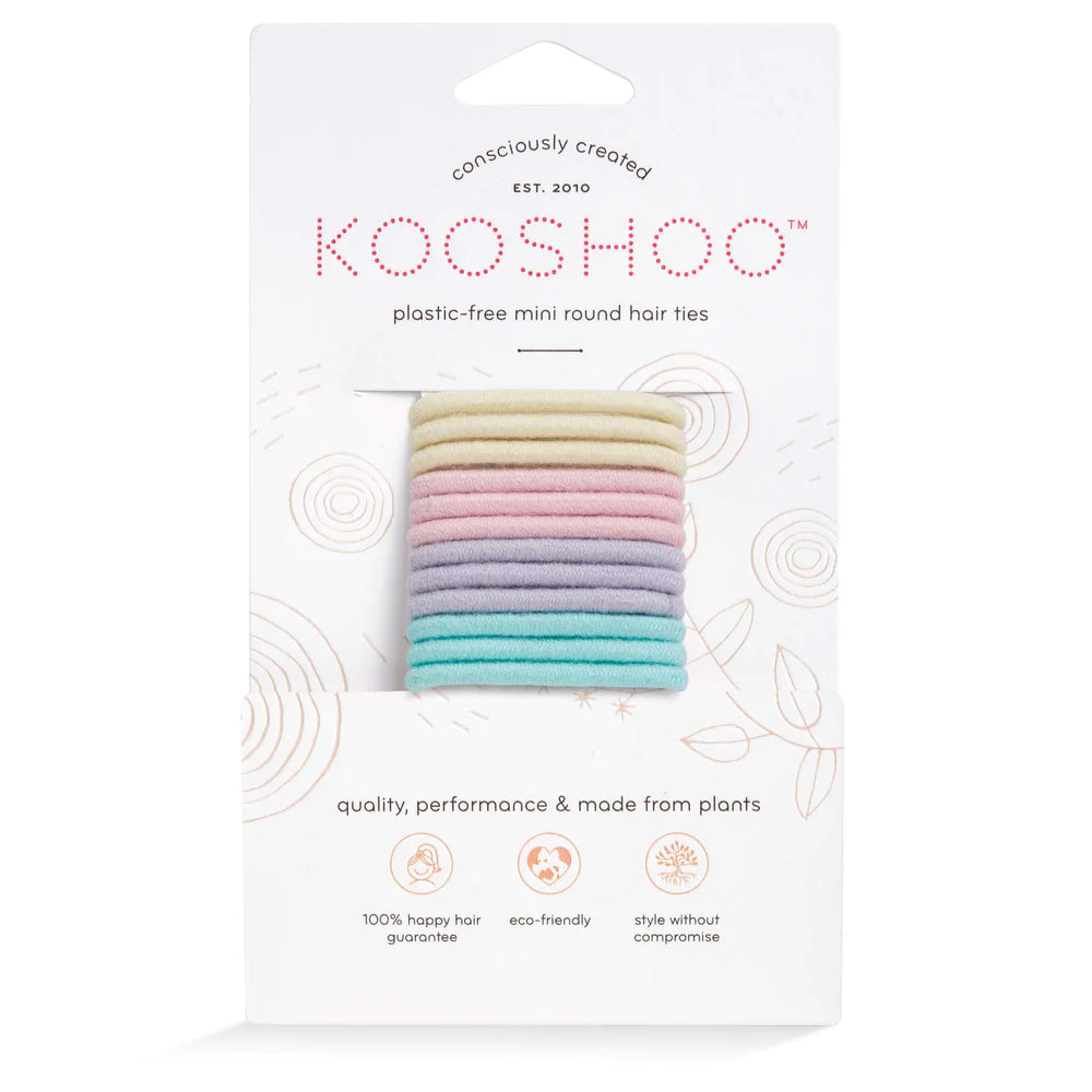 KOOSHOO Mini Round Hair Ties Pastel Blooms