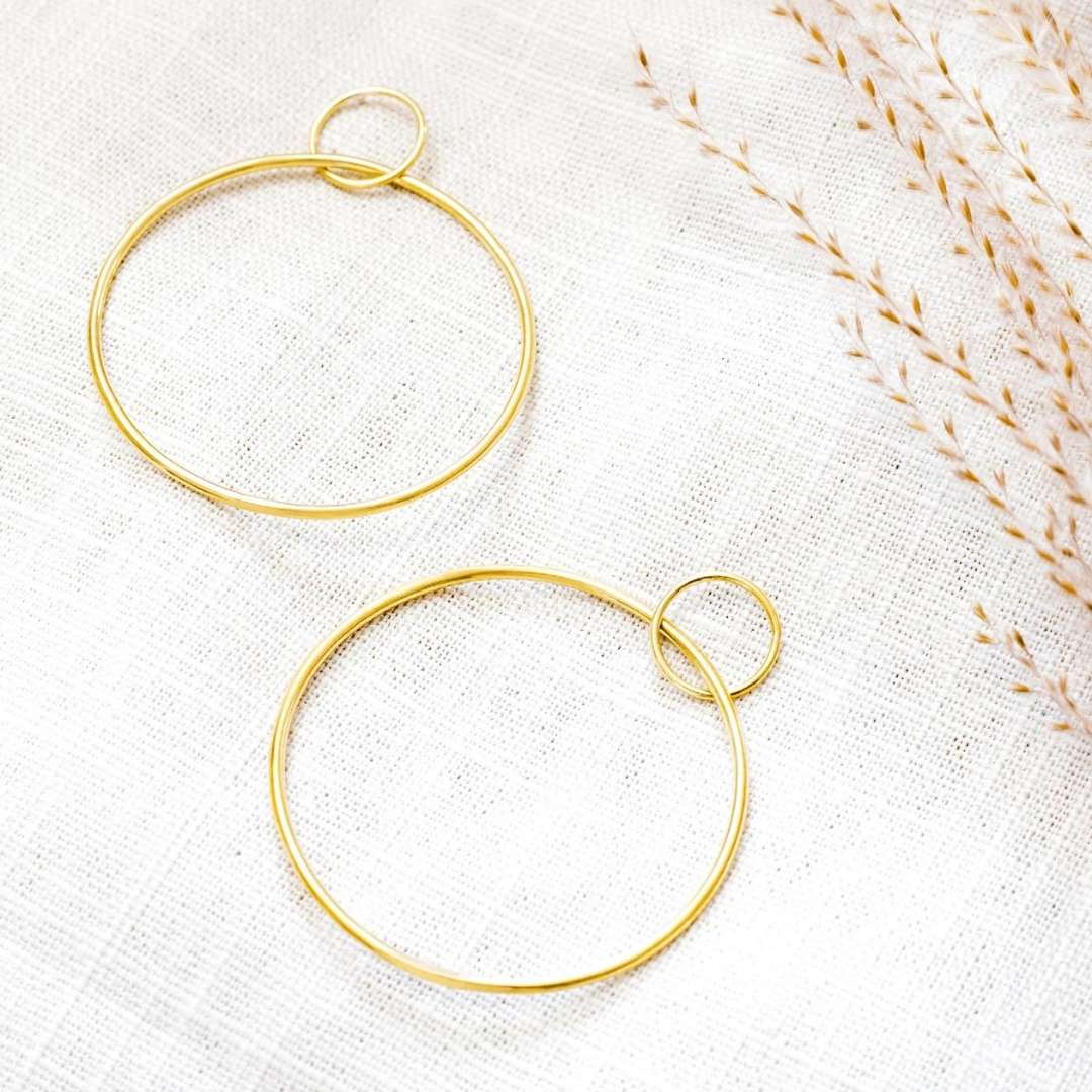 Purpose Jewellery Lustre Hoop Earrings Gold tone