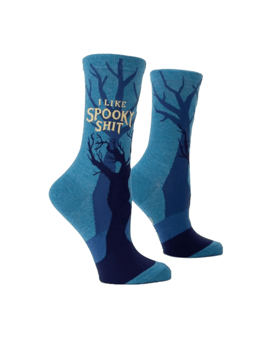 Blue Q I Like Spooky Shit Crew Socks