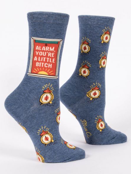 The V Spot_Alarm You're A Little Bitch Crew Socks_Blue Q