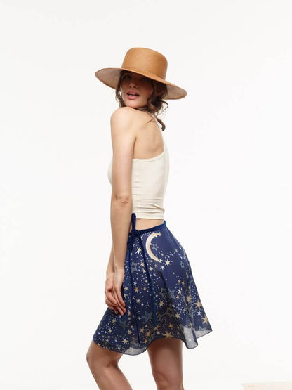 The V Spot_Ballet Chiffon Wrap Skirt Star Print 1_Vaute