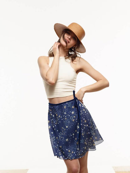The V Spot_Ballet Chiffon Wrap Skirt Star Print 2_Vaute