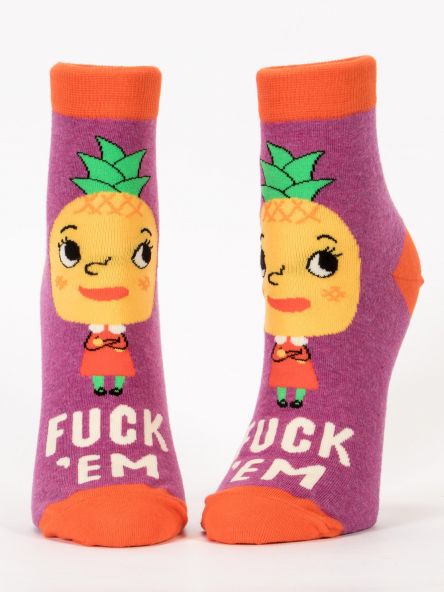The V Spot_Fuck Em Ankle Socks_Blue Q