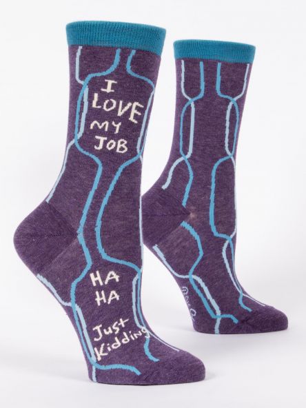 The V Spot_I Love My Job Crew Socks_Blue Q