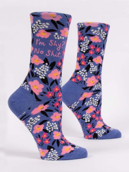 The V Spot_I'm Shy Crew Socks_Blue Q