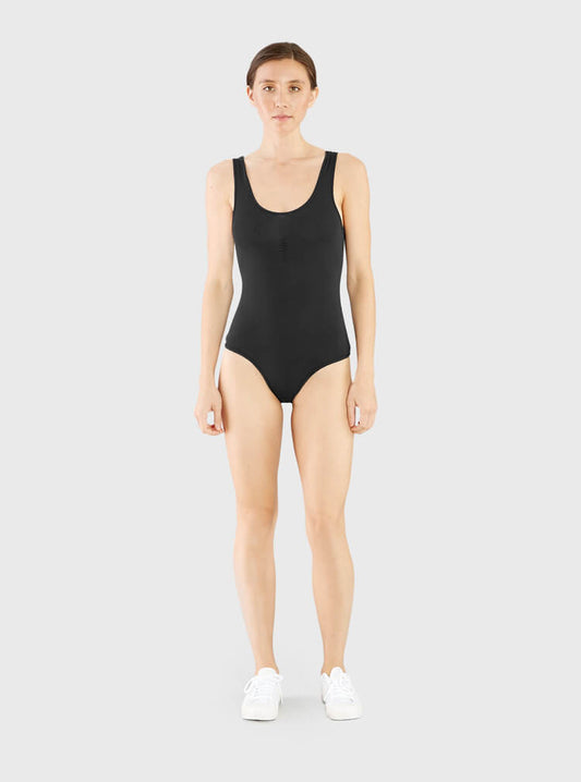 The V Spot_Ruched Bodysuit Black_Miakoda