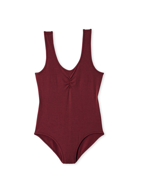 The-V-Spot_Ruched-Bodysuit_Wine_Miakoda