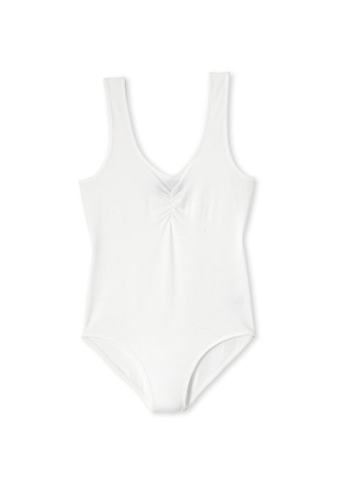 The-V-Spot_Ruched_Bodysuit_White_Pinup_Miakoda