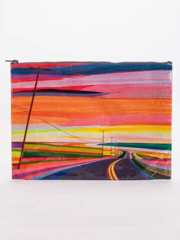 The V Spot_Sunset Highway Jumbo Pouch_Blue Q