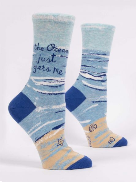 The V Spot_The Ocean Gets Me Crew Socks_Blue Q