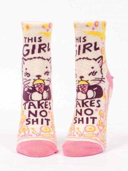 The V Spot_This Girl Takes No Shit Ankle Socks_Blue Q